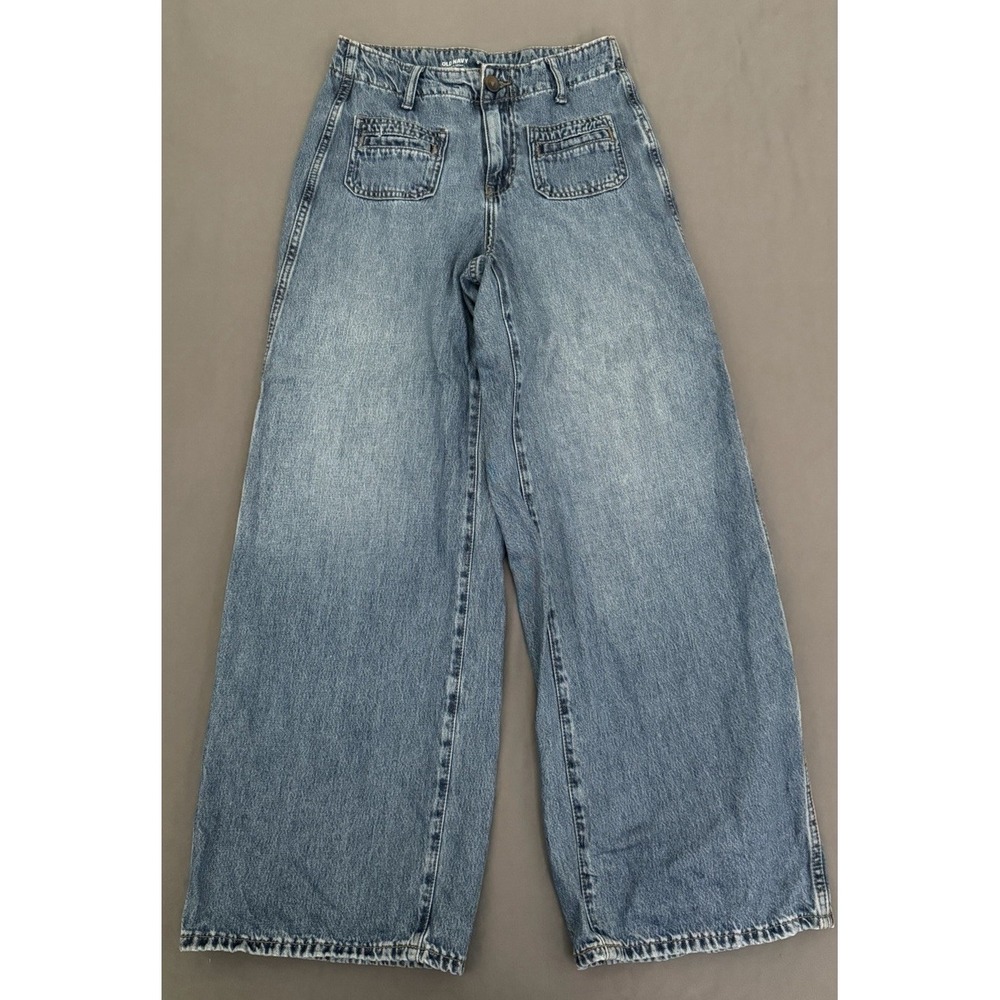 Old Navy Jeans Women's Size 0 Blue Medium Wash High-Rise Wide Leg Baggy